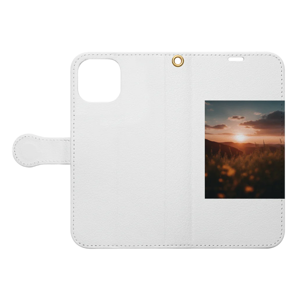 kam-kam0713の夕暮れ時の景色 Book-Style Smartphone Case:Opened (outside)