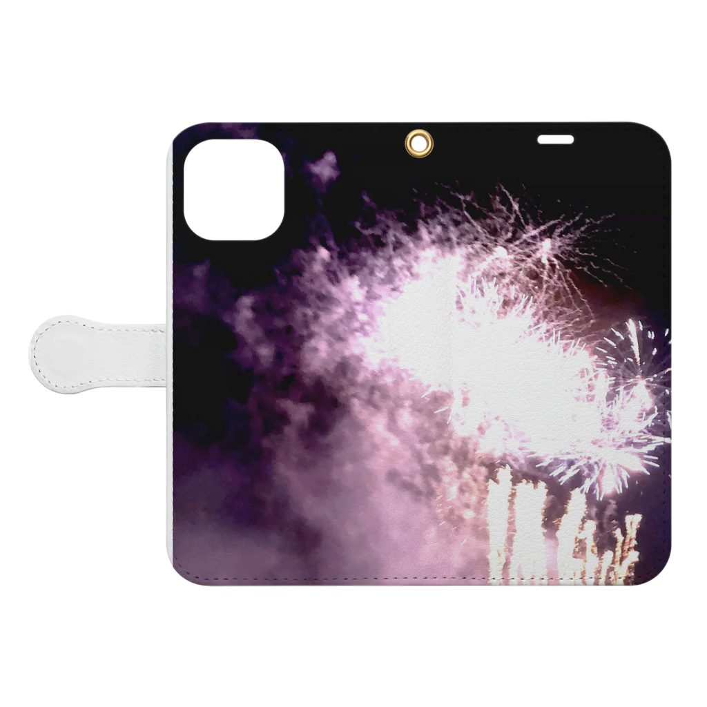 necocoのHANABI-Ⅵ Book-Style Smartphone Case:Opened (outside)