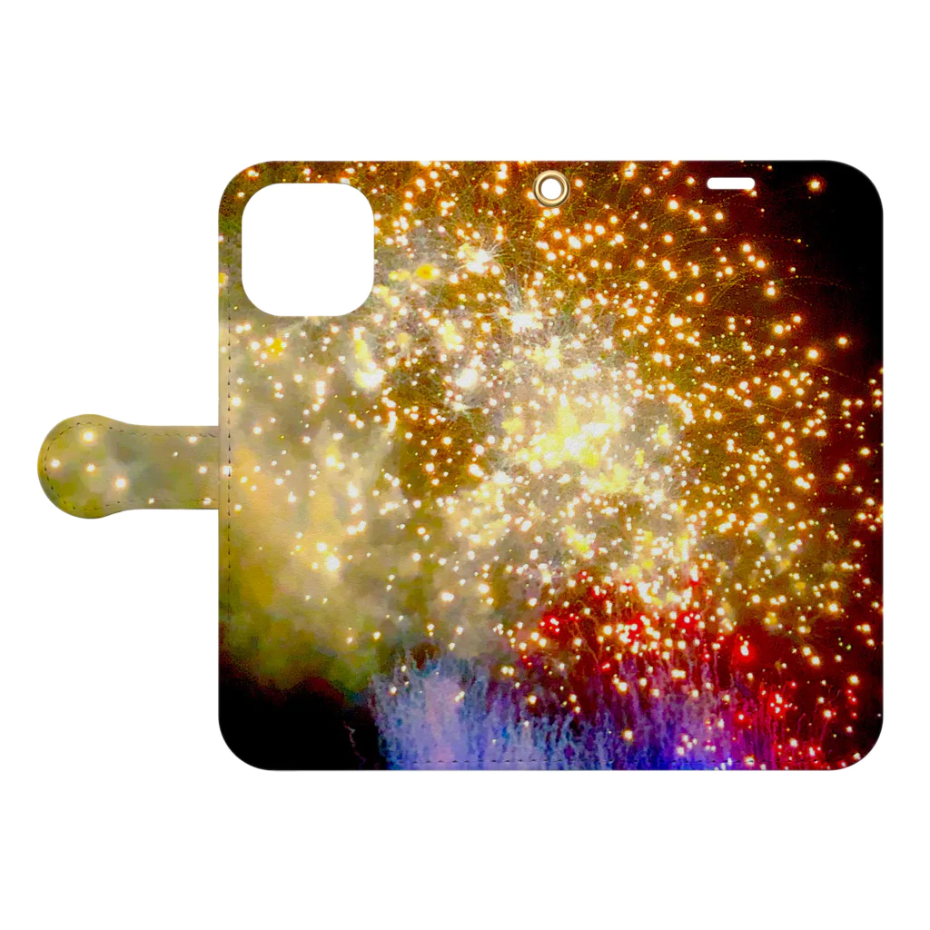 necocoのHANABI-Ⅷ Book-Style Smartphone Case:Opened (outside)