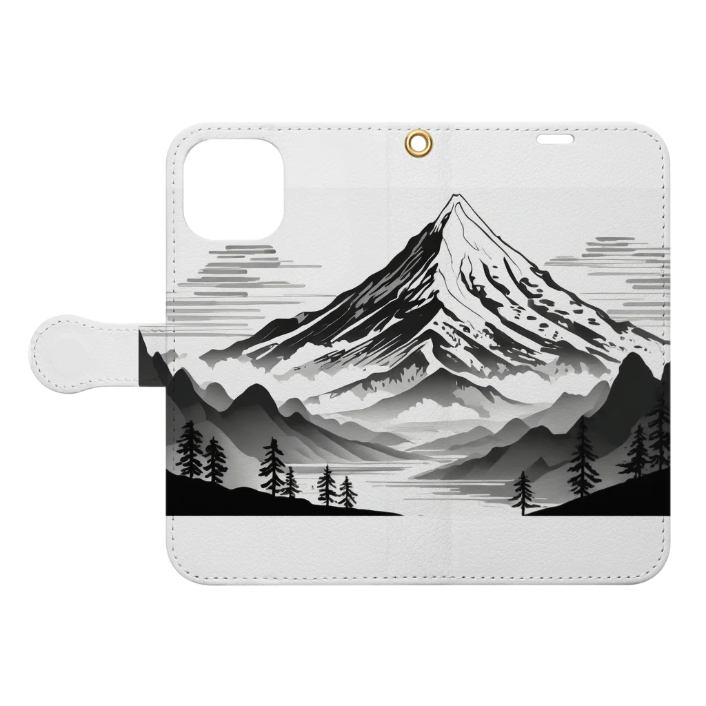 Kz_25@アウトドアーのキャンプファッション -The mountain- Book-Style Smartphone Case:Opened (outside)