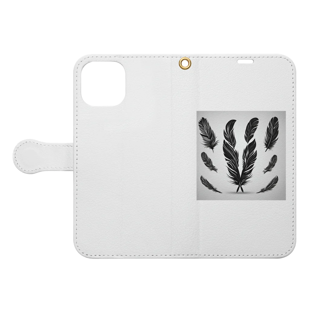 michael−skショップのfeathers of hope Book-Style Smartphone Case:Opened (outside)