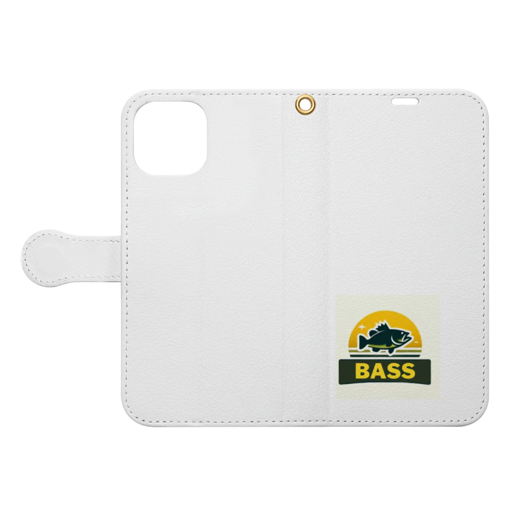 bassblocksのレトロバスロゴ Book-Style Smartphone Case:Opened (outside)