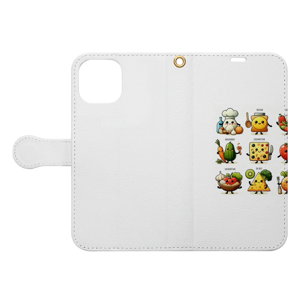 anon_の食材妖精 Book-Style Smartphone Case:Opened (outside)