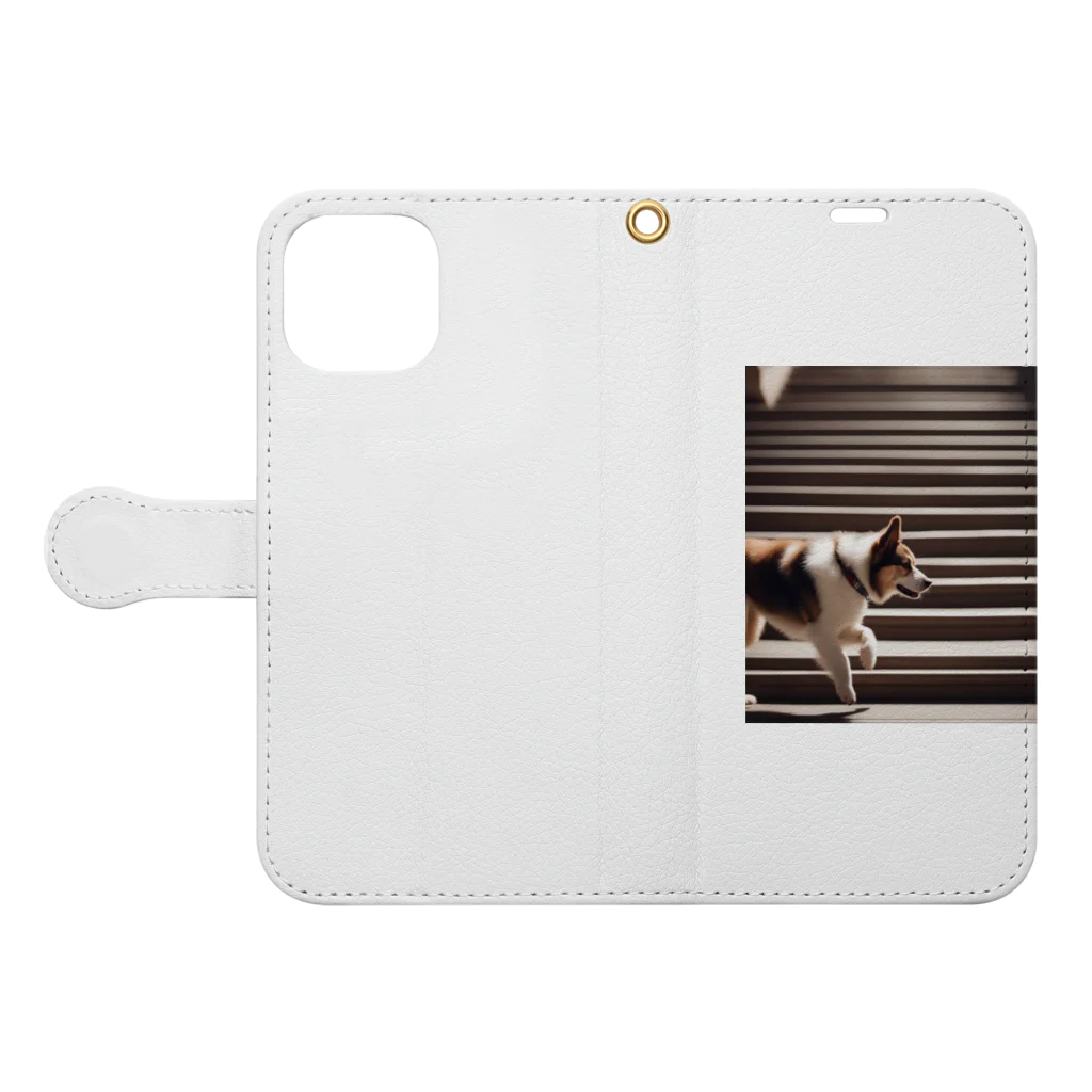 ★動物ショップ・kou2020★の犬15 Book-Style Smartphone Case:Opened (outside)