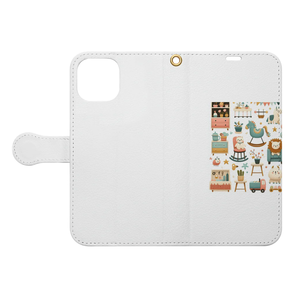 greenQの北欧の家具 Book-Style Smartphone Case:Opened (outside)