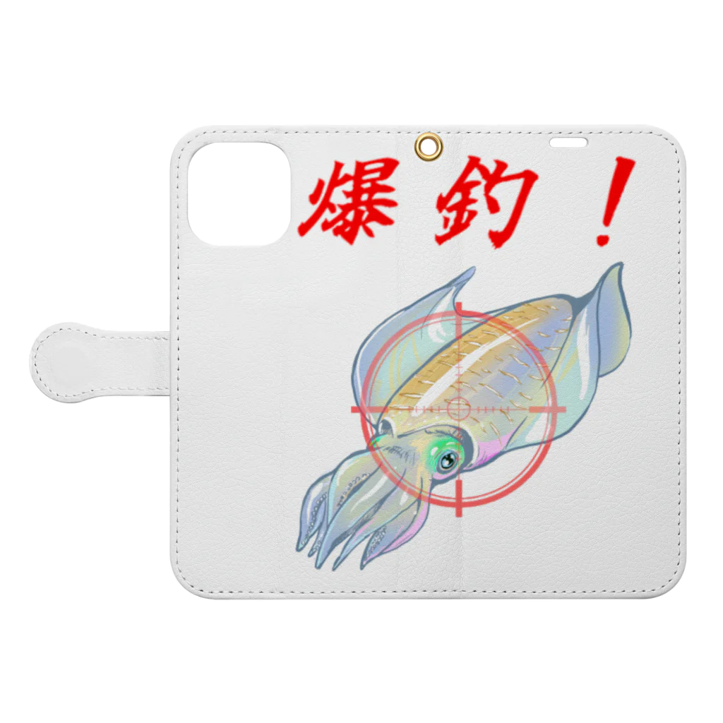 takoyaki-shopのアオリイカ爆釣グッズ Book-Style Smartphone Case:Opened (outside)