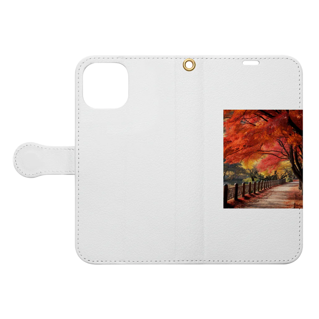 AQUAMETAVERSEの紅葉　なでしこ1478 Book-Style Smartphone Case:Opened (outside)