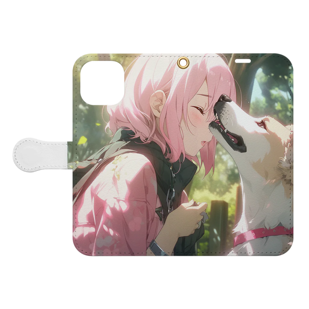 ぶーたんの犬との素敵な週末 Book-Style Smartphone Case:Opened (outside)