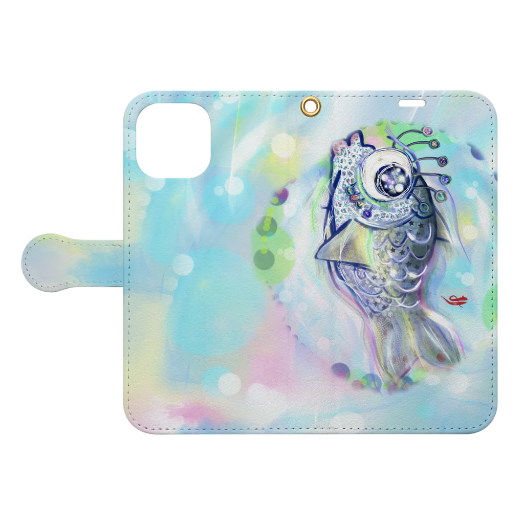 mmty🫑みーまんのオラ真鯵🐟-4 Book-Style Smartphone Case:Opened (outside)