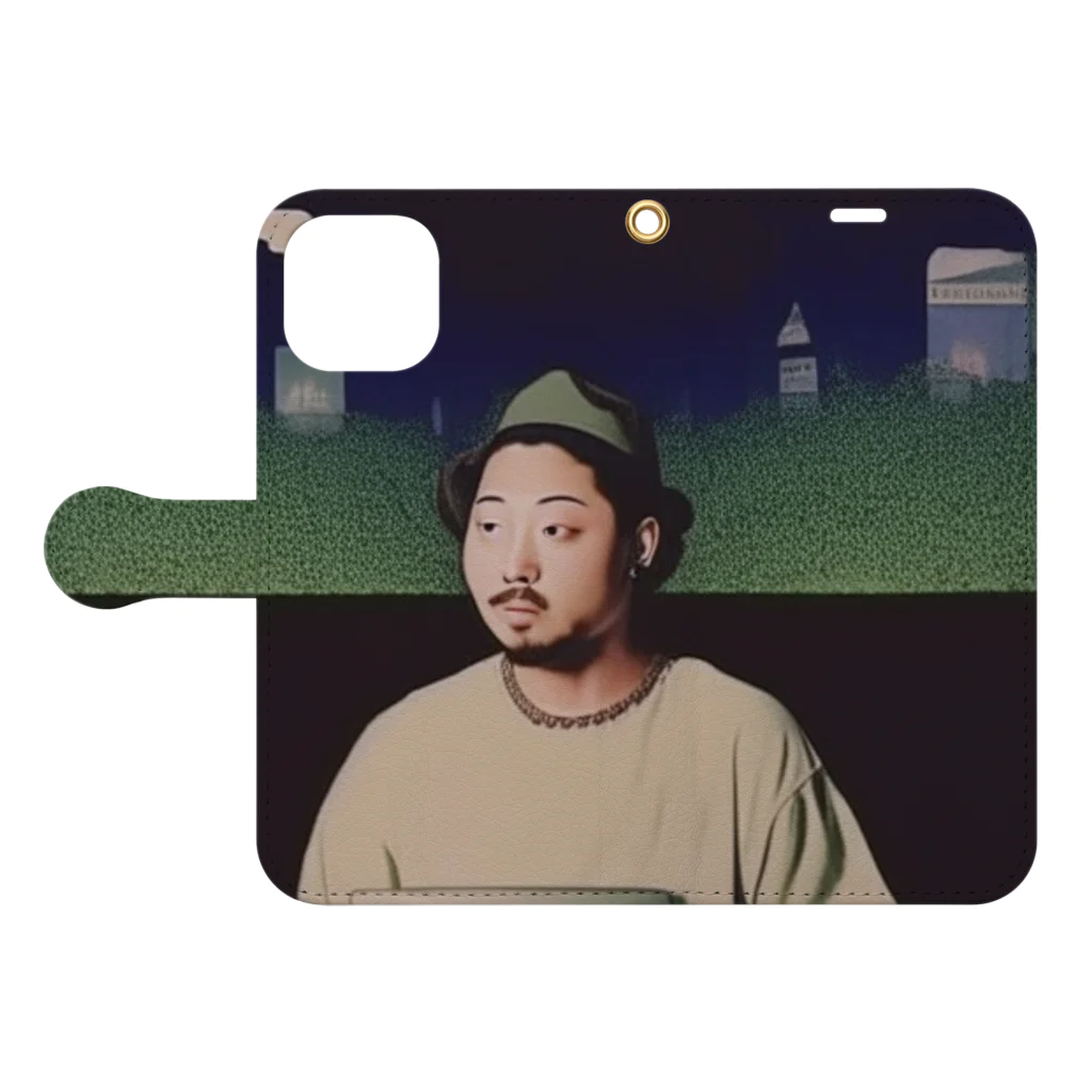 Vintage Hi-Tecのcomputer lover rapper Book-Style Smartphone Case:Opened (outside)