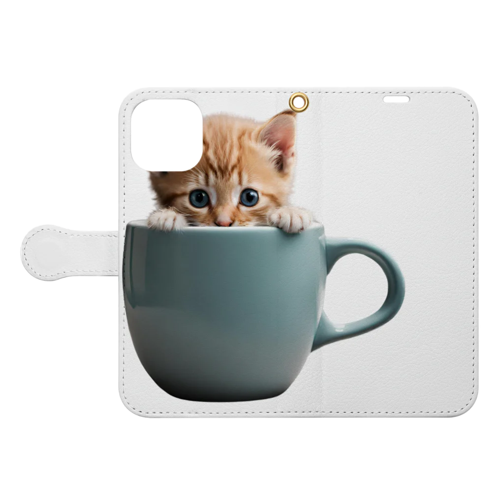 ColoriLのマグから子猫 Book-Style Smartphone Case:Opened (outside)