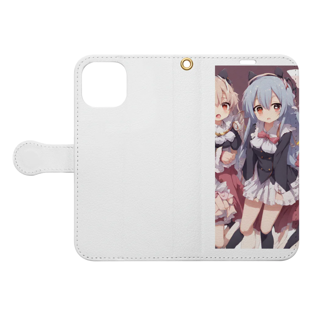 イマジネーション・ファクトリーのツンデレちゃん妹達 Book-Style Smartphone Case:Opened (outside)