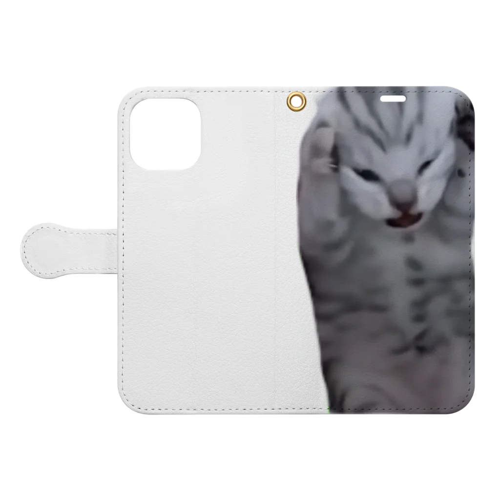 Nafの猫ミーム Book-Style Smartphone Case:Opened (outside)