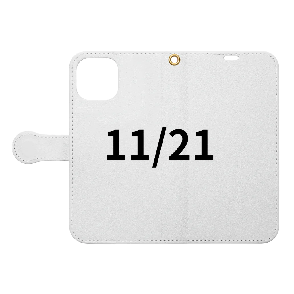 AY-28の日付グッズ　11/21 バージョン Book-Style Smartphone Case:Opened (outside)