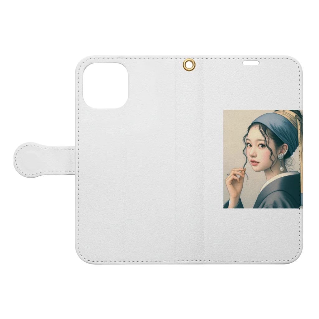 dai-gooutのJapanese Girl Book-Style Smartphone Case:Opened (outside)