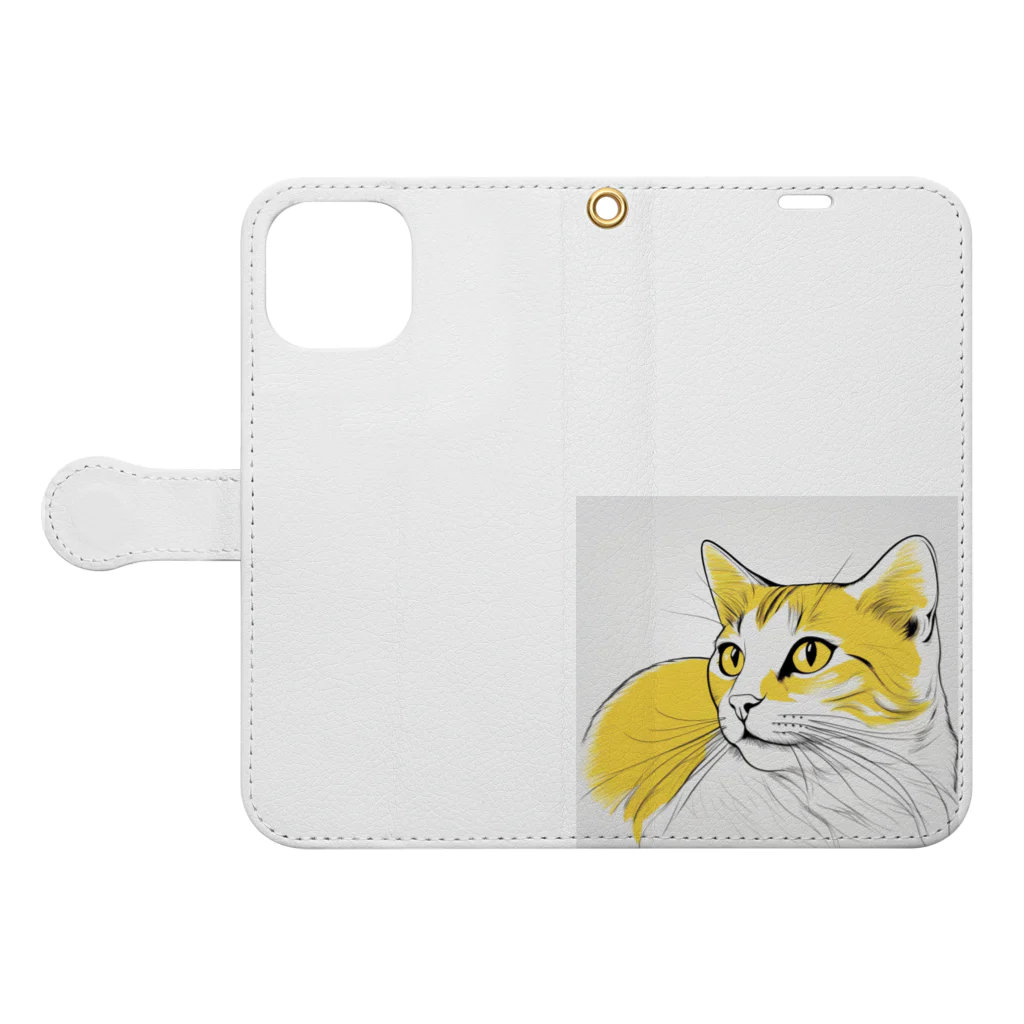 SerenDの猫スケッチ　たまにゃん Book-Style Smartphone Case:Opened (outside)