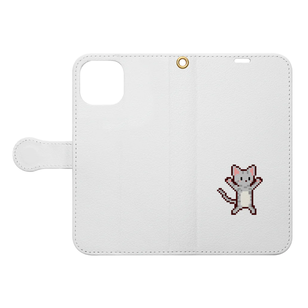 kanatalabのねこさんのどっきり Book-Style Smartphone Case:Opened (outside)