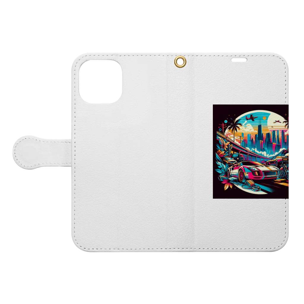 Overdrive Oasis-オーバードライブオアシス-のネオン・ナイトレース Book-Style Smartphone Case:Opened (outside)