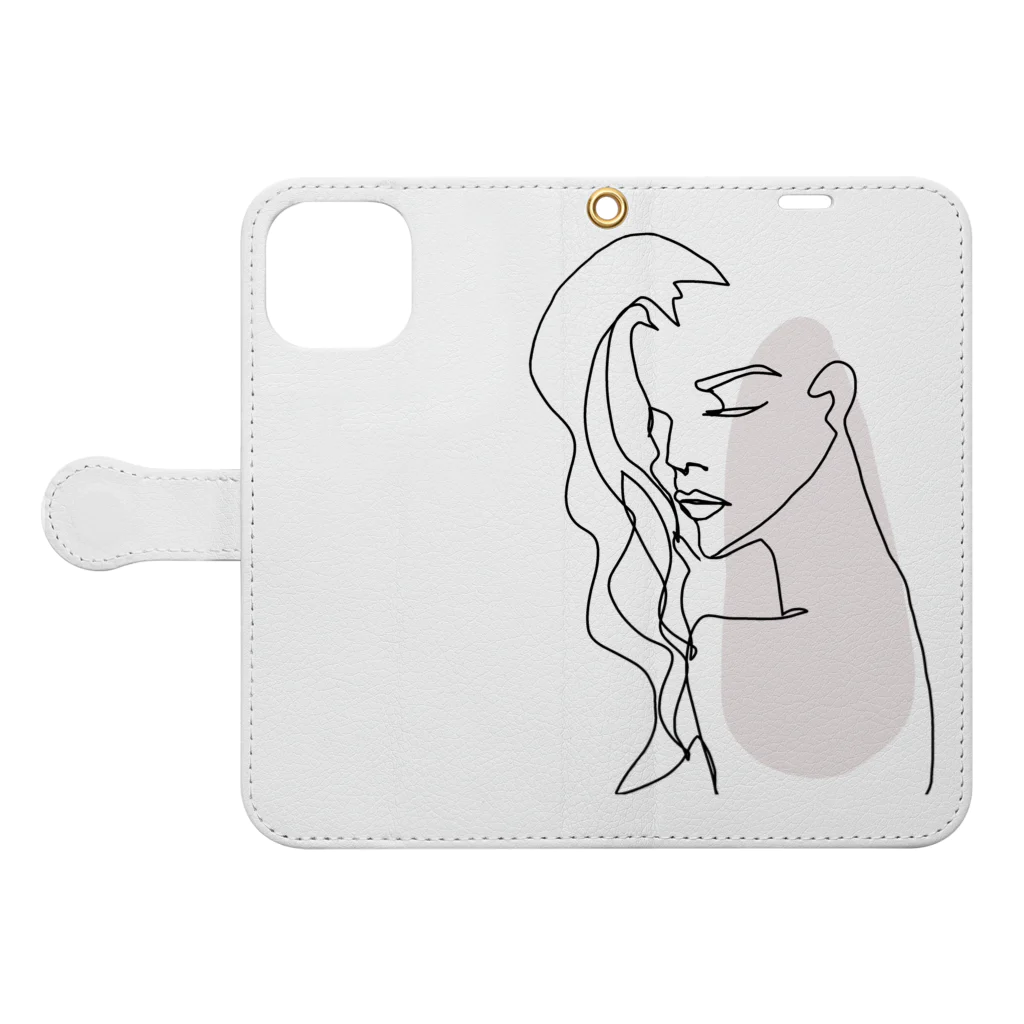 monstersのwoman2（背景透過ver） Book-Style Smartphone Case:Opened (outside)