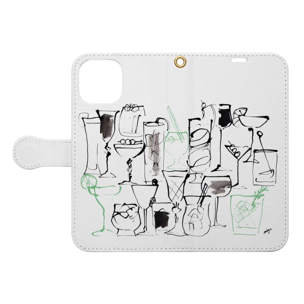 miyuki ohashi goods shopのDrinks Book-Style Smartphone Case:Opened (outside)