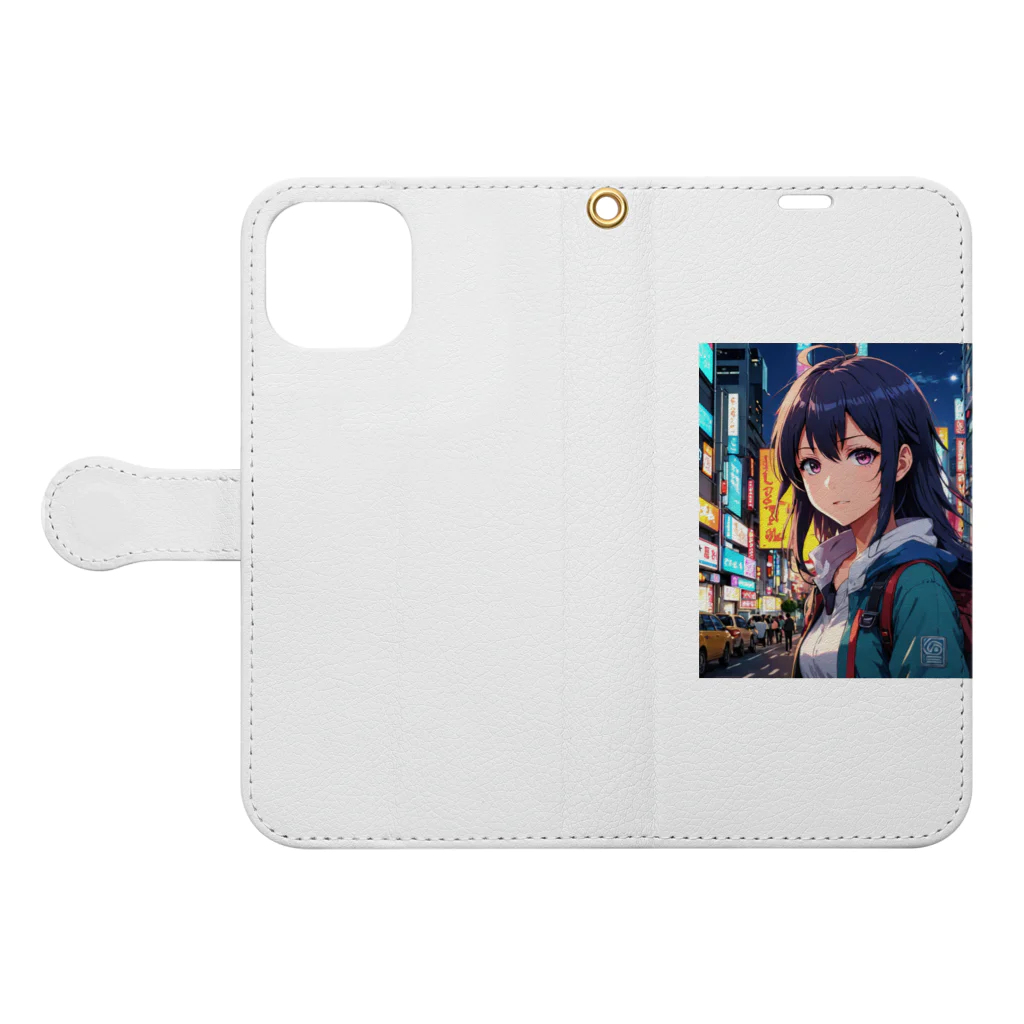 sion1010のひとりで演奏する、夢いっぱいの女の子♪ Book-Style Smartphone Case:Opened (outside)