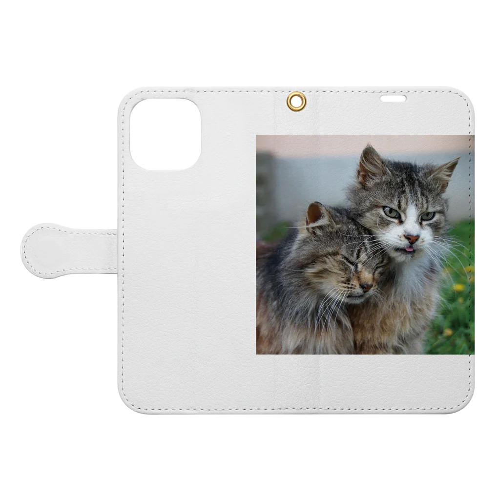 ニゴ猫　shopの愛だろう愛 Book-Style Smartphone Case:Opened (outside)