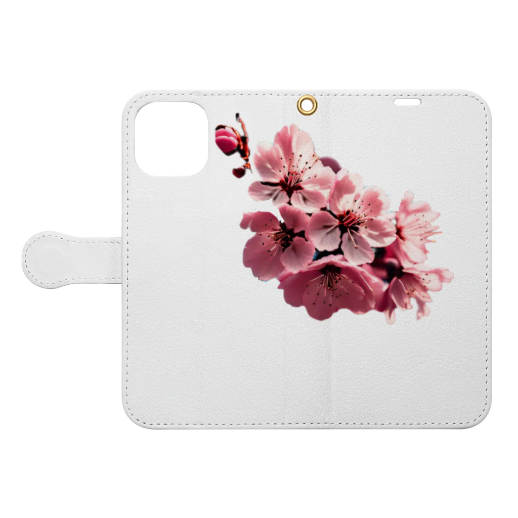 BONNAGOの桜 Book-Style Smartphone Case:Opened (outside)