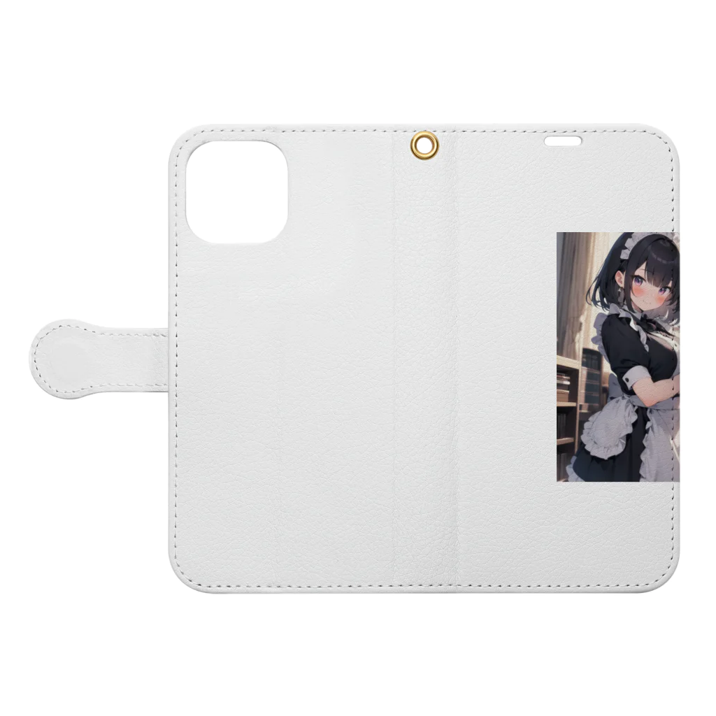 sion1010のメイド美少女 Book-Style Smartphone Case:Opened (outside)