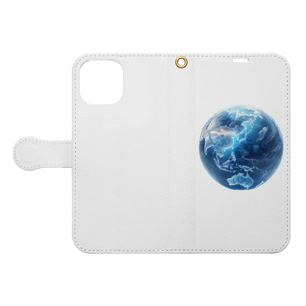 Ryoukaの地球_ガラス玉 Book-Style Smartphone Case:Opened (outside)