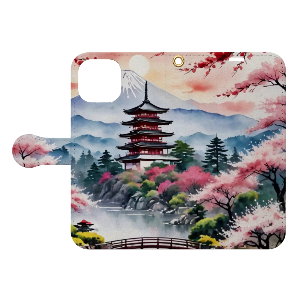 m-mike007の日本の風景 Book-Style Smartphone Case:Opened (outside)