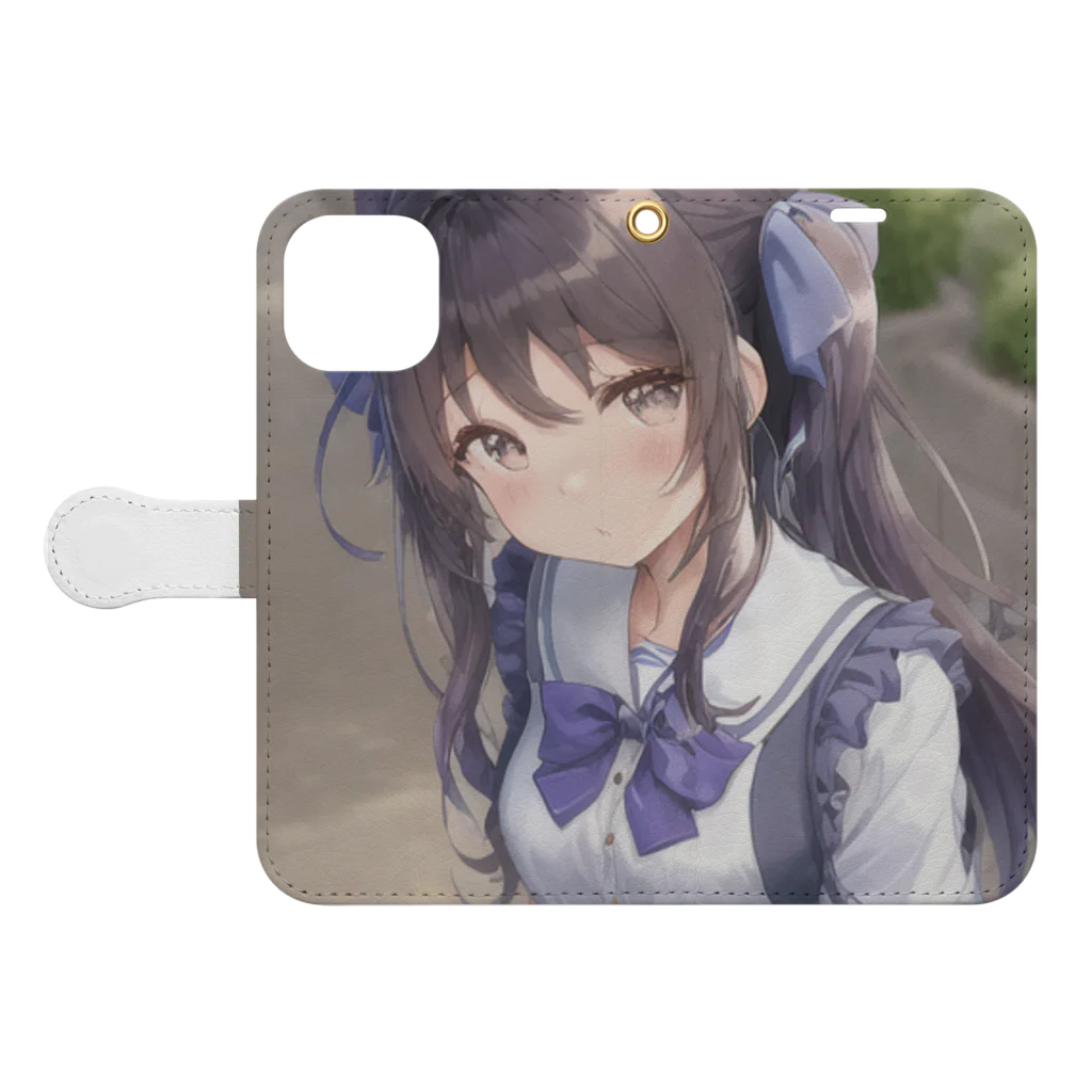 アニメスター製作所の美織里　ツイン娘 Book-Style Smartphone Case:Opened (outside)