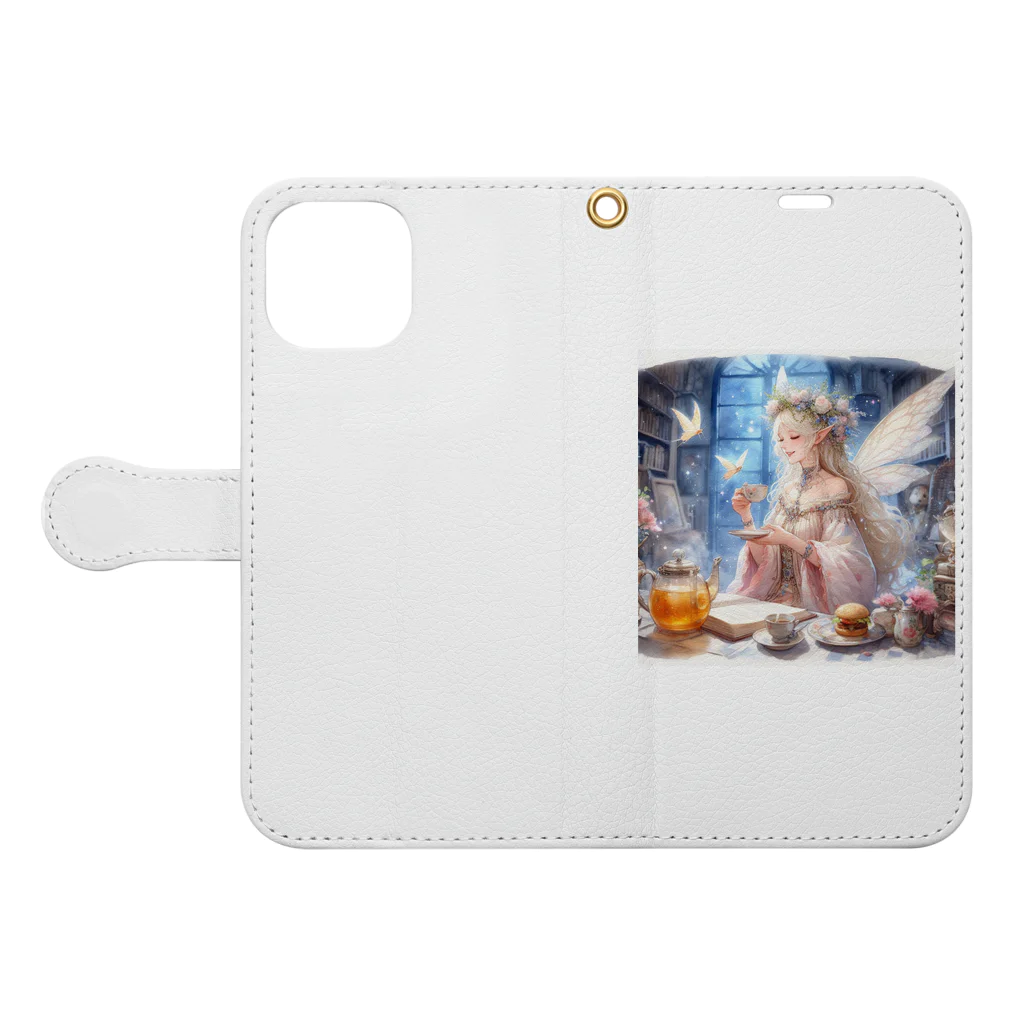 mika amanogawaの夢見る夜のおしゃべり🧚‍♀️ Book-Style Smartphone Case:Opened (outside)