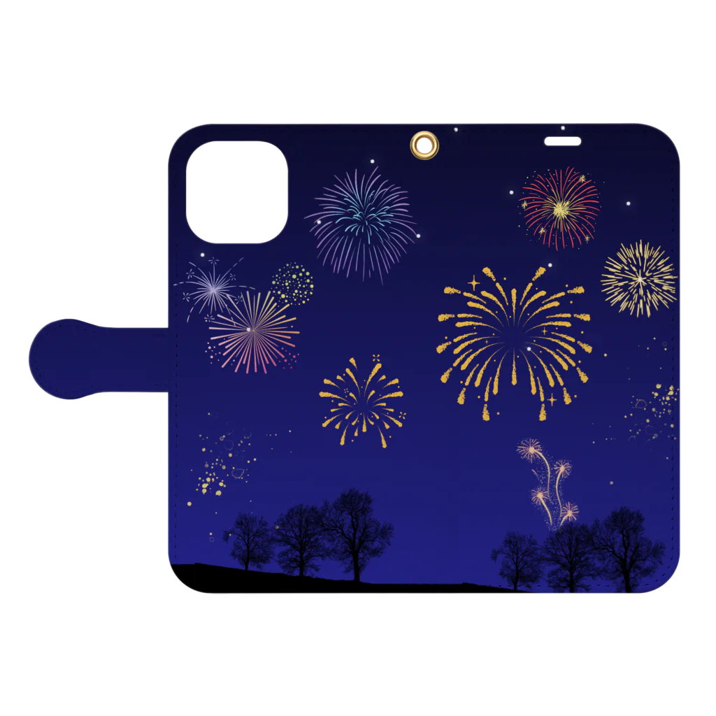  SATOHIROショップの夜空の輝きと煌めき3 Book-Style Smartphone Case:Opened (outside)