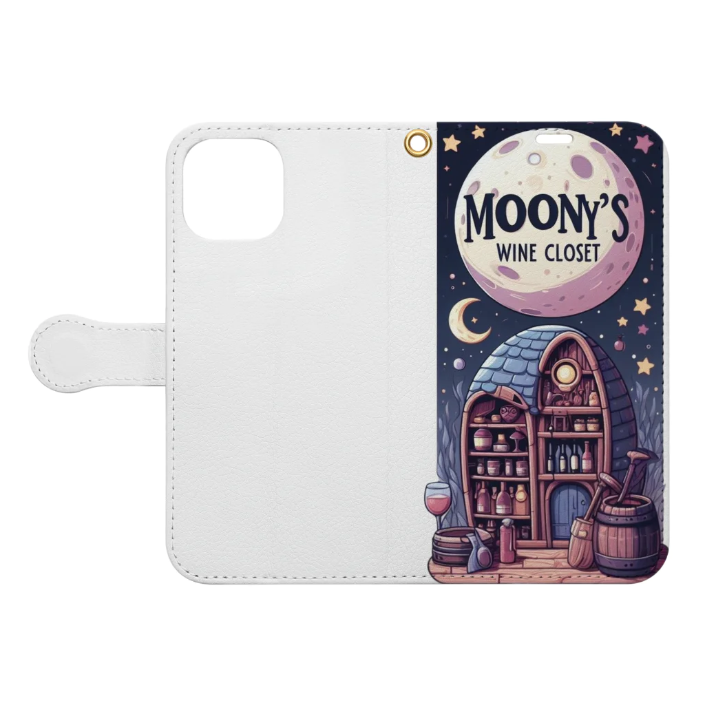 MOONY'S Wine ClosetのWine Treasure Trove Book-Style Smartphone Case:Opened (outside)