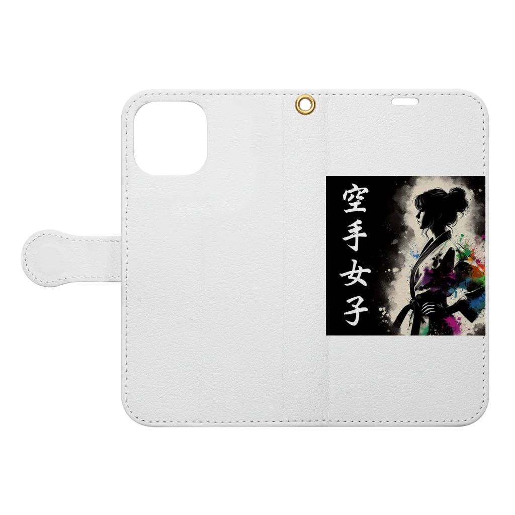 Tomohiro Shigaのお店の空手女子 Book-Style Smartphone Case:Opened (outside)