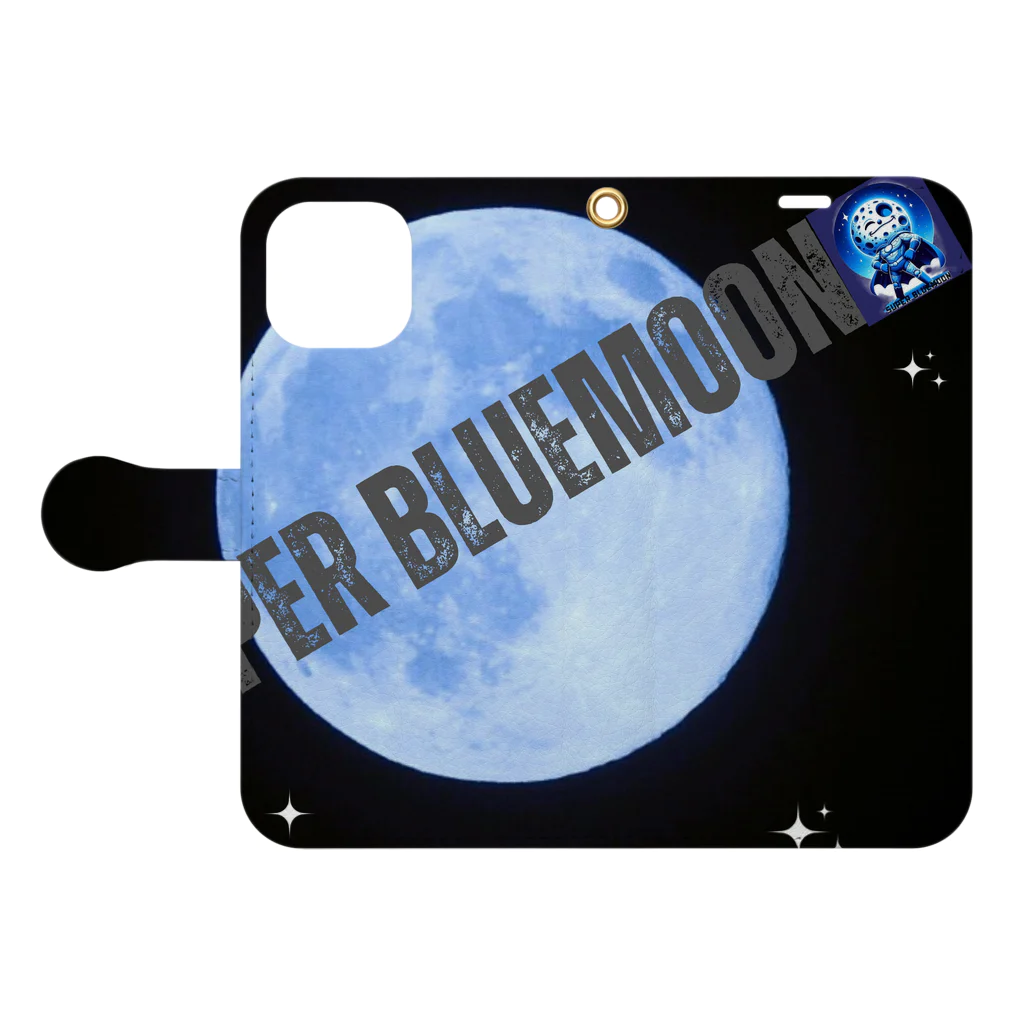 Super_BluemoonのSuper Bluemoon Brand🎵 手帳型スマホケースを開いた場合(外側)