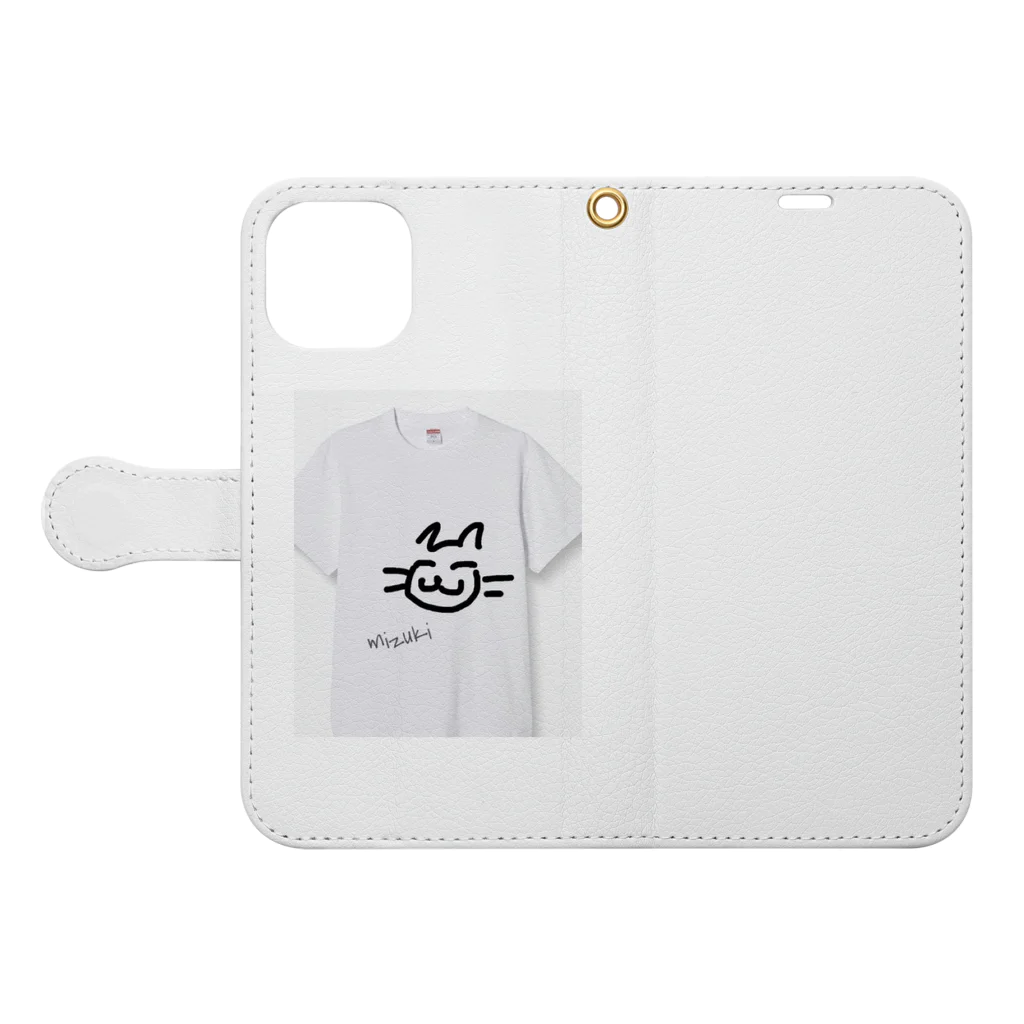 Mizuki・ASIA CATのMIZUKI落書き猫  Book-Style Smartphone Case:Opened (outside)