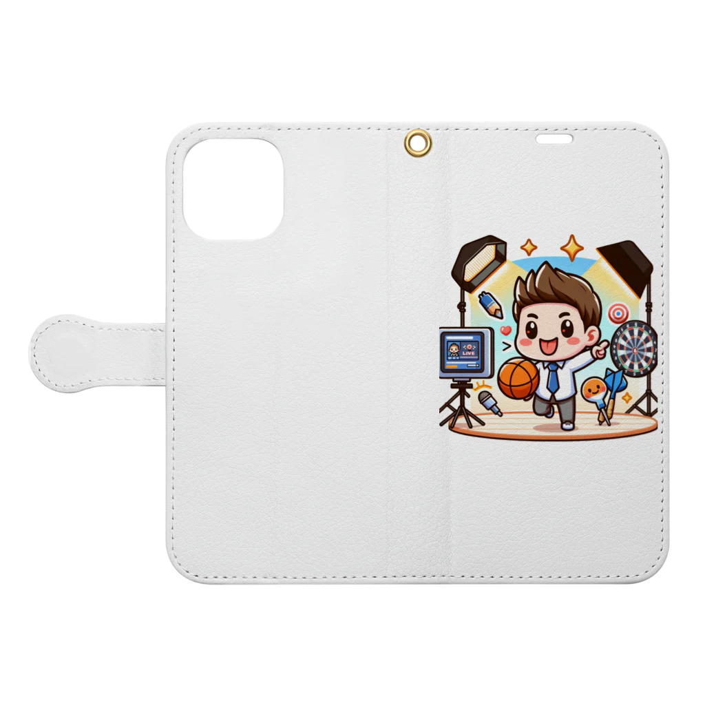 bottaの可愛い、かず。さん、バスケダーツ Book-Style Smartphone Case:Opened (outside)