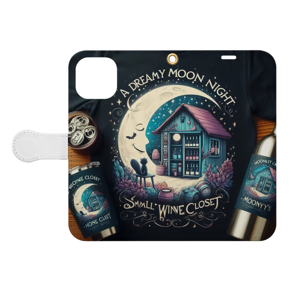 MOONY'S Wine ClosetのA Dreamy moon night Book-Style Smartphone Case:Opened (outside)