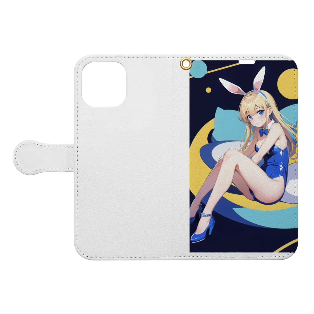 Animask-Storeのスペース・ラビ子ちゃん Book-Style Smartphone Case:Opened (outside)