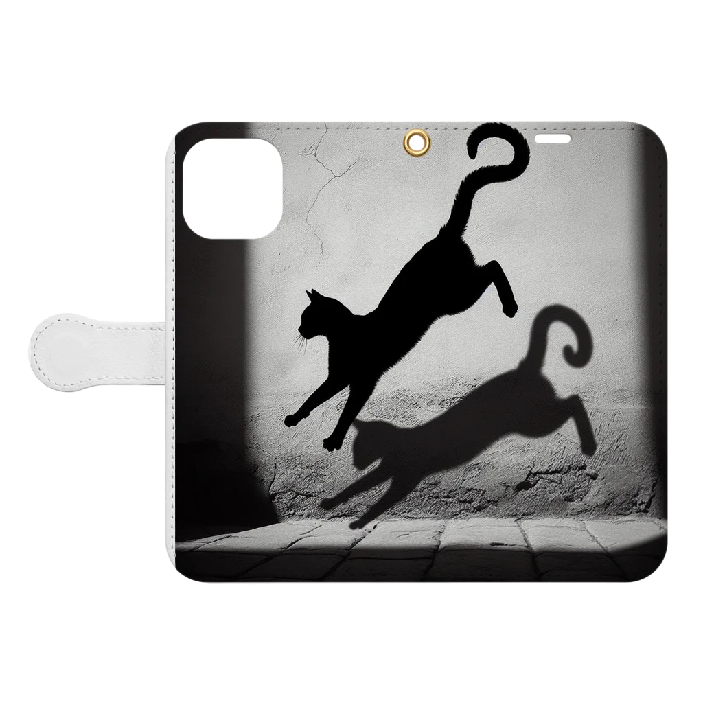 Gray’s shopのねこ Book-Style Smartphone Case:Opened (outside)