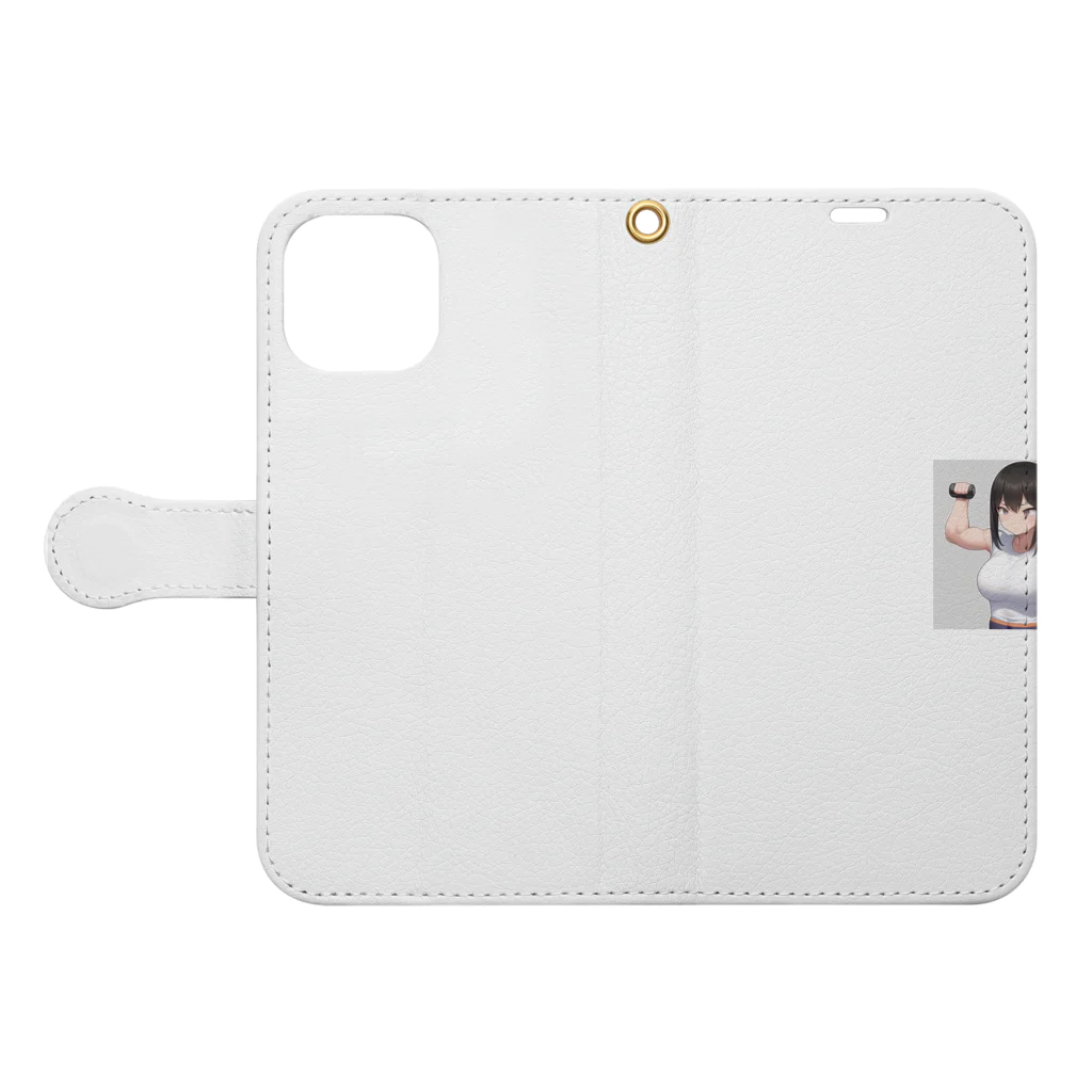 reo5の筋トレ女子 Book-Style Smartphone Case:Opened (outside)
