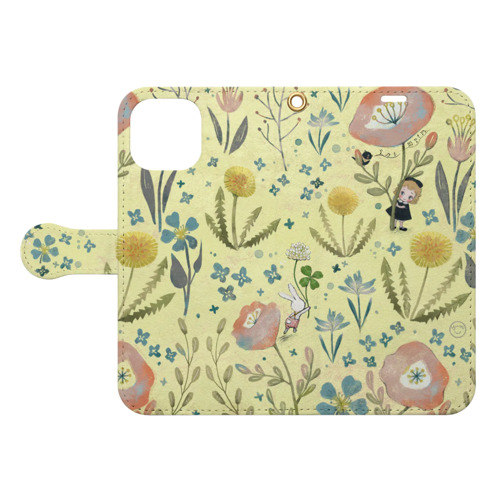 Yumi ＋ Artの春のかくれんぼ Book-Style Smartphone Case:Opened (outside)