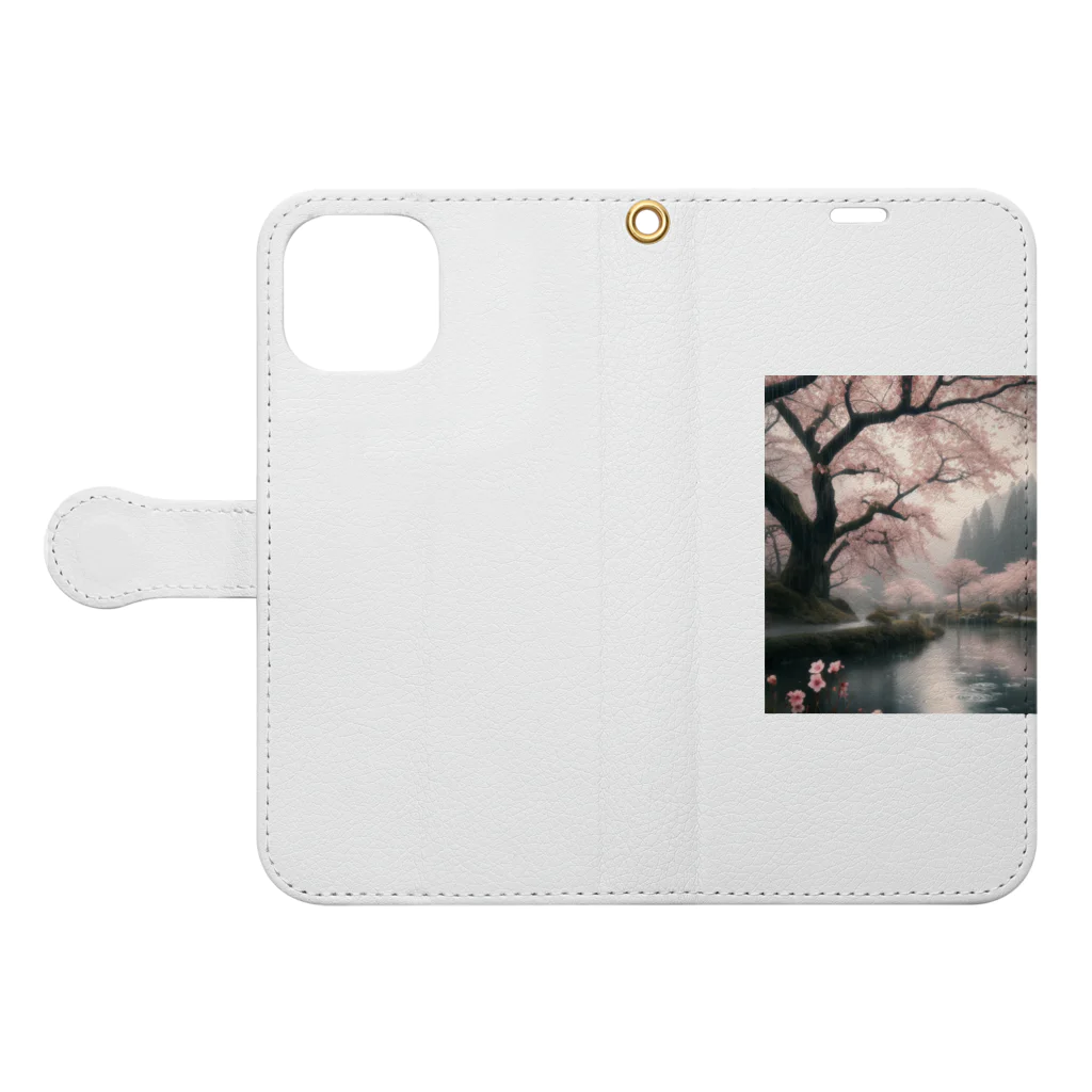 milのamesakura Book-Style Smartphone Case:Opened (outside)