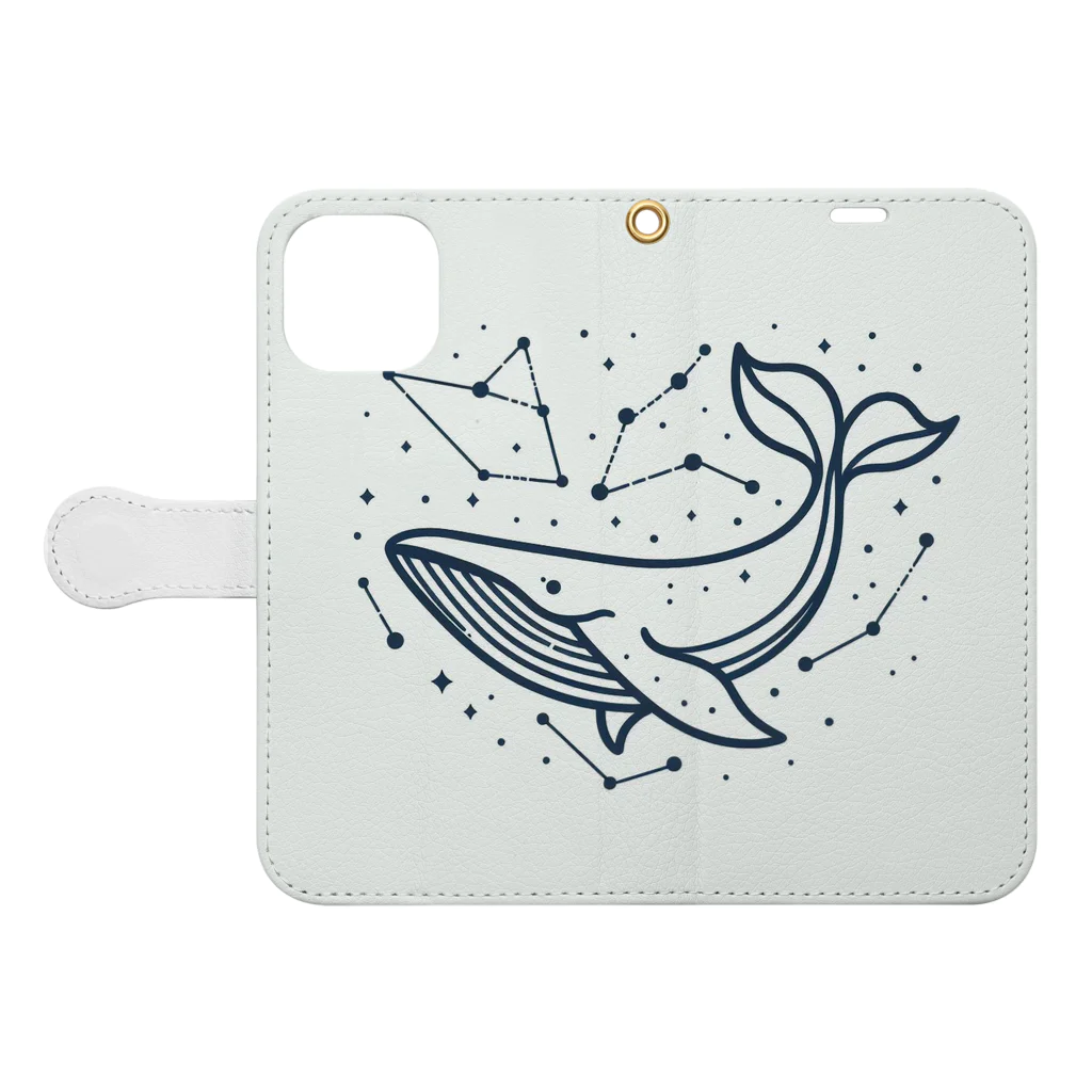 きままにまにまにの海響く鯨歌 Book-Style Smartphone Case:Opened (outside)