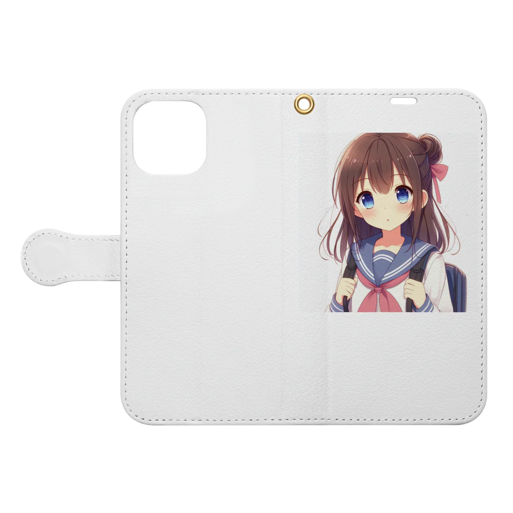 クノイチの館のもふもふでキュートな女の子 Book-Style Smartphone Case:Opened (outside)