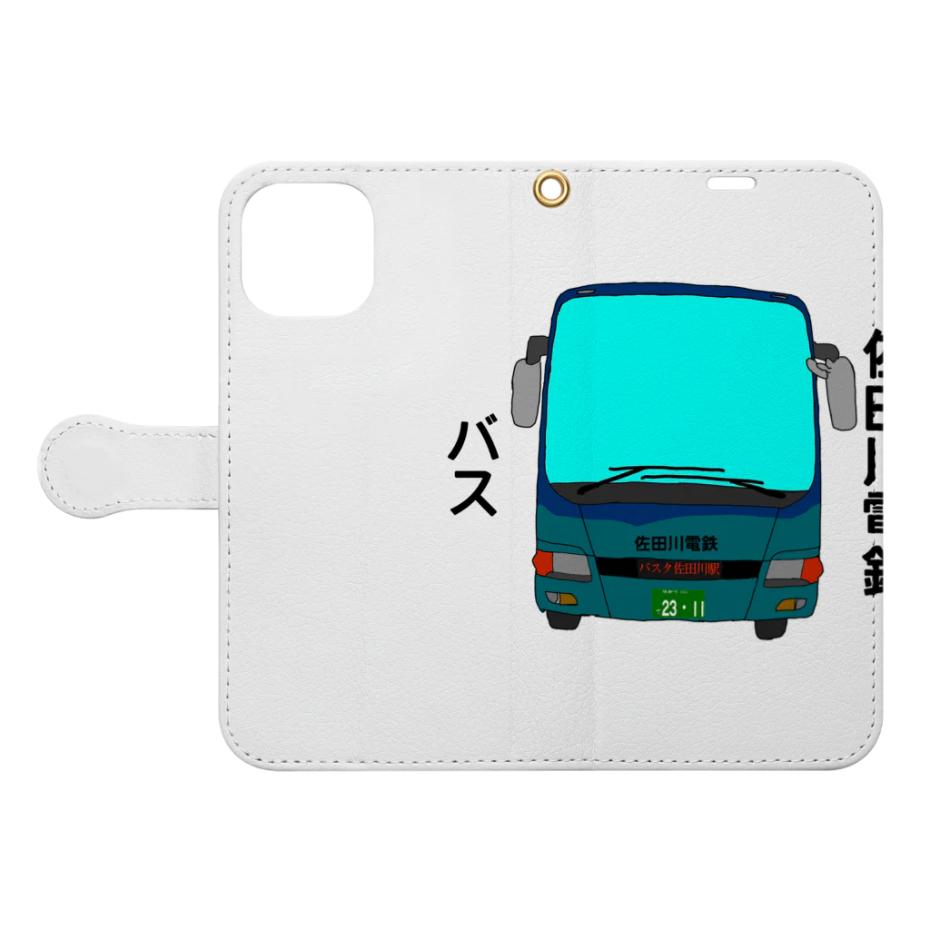 佐田川電鉄グループの佐田川電鉄バス　その2 手帳型スマホケースを開いた場合(外側)