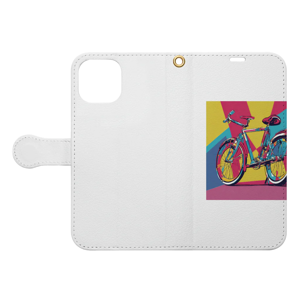 NeoPopGalleryのPOPART bicycle Book-Style Smartphone Case:Opened (outside)