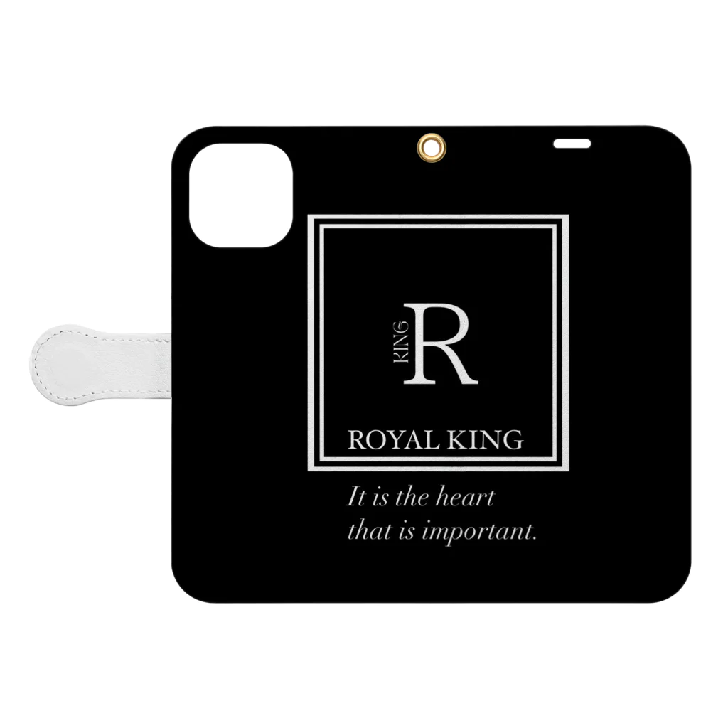 ROYAL PrincessのRKスクエアデザイン 手帳型スマホケースを開いた場合(外側)