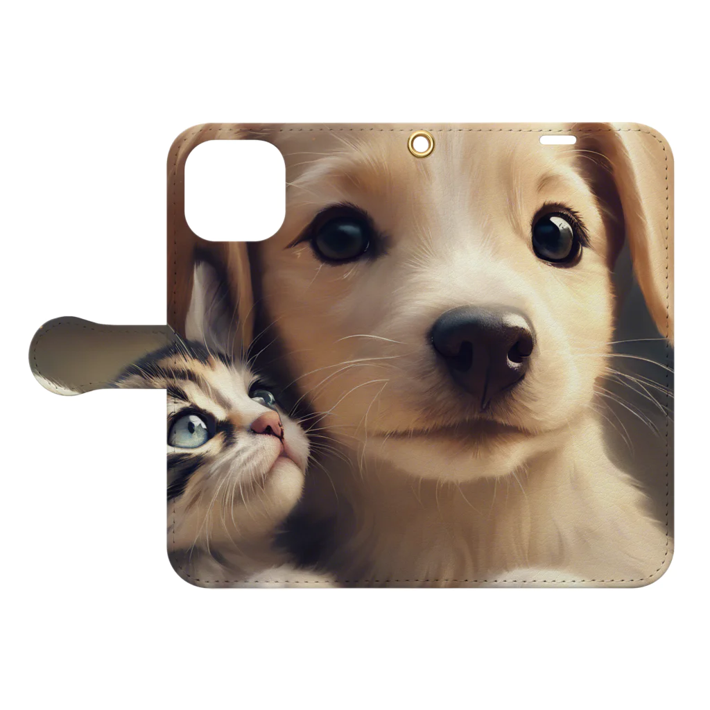 MAF_のねぇねぇ💬🐾  Book-Style Smartphone Case:Opened (outside)